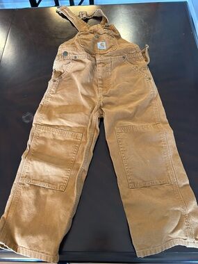 Carhartt One-Pieces Unisex kids size 5 Brown  Bib Overalls Double Knee Cotton